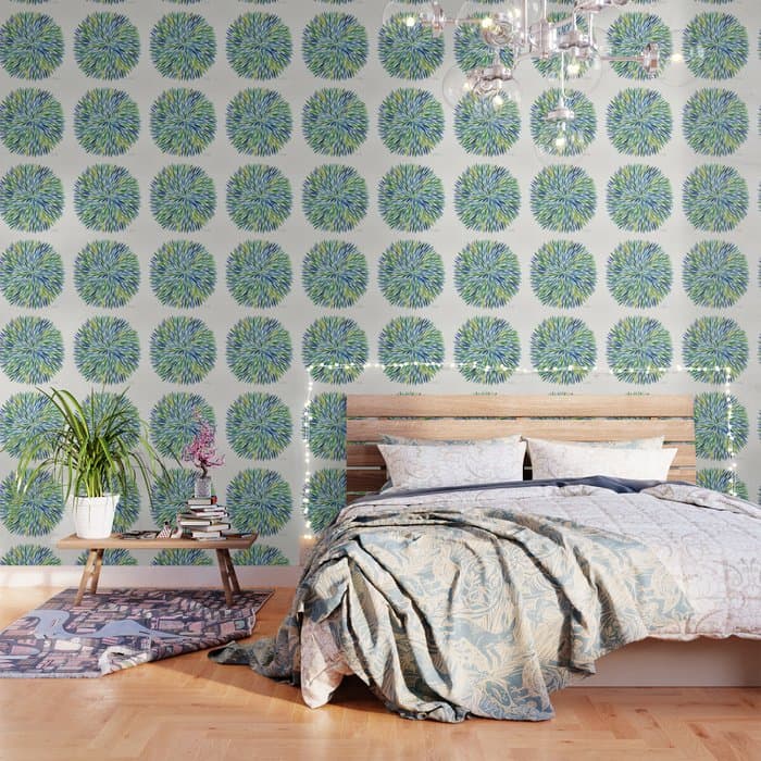 Watercolor Burst - Blue & Green Wallpaper