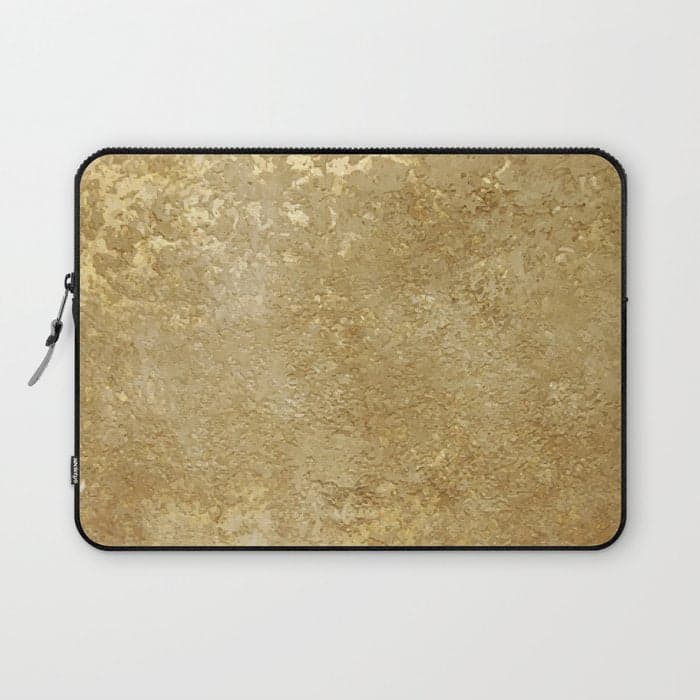 Gold Rush, Golden Shimmer Texture, Exotic Metallic Shine Graphic Design Laptop Sleeve