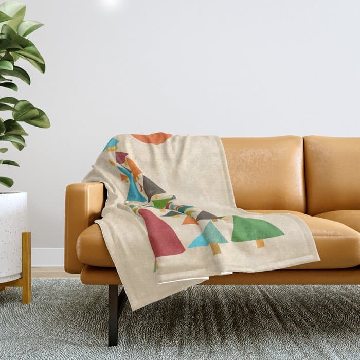 The house at the pine forest Throw Blanket