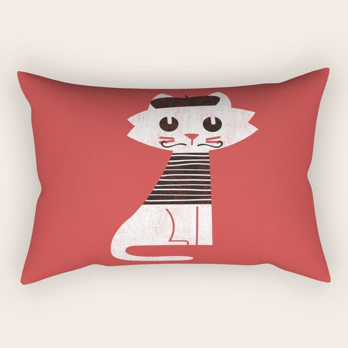Mark the cat goes to Paris Rectangular Pillow