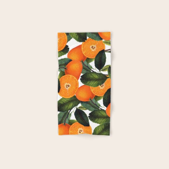 The Forbidden Orange #HomeStorie #decor #buyart Bath Towel