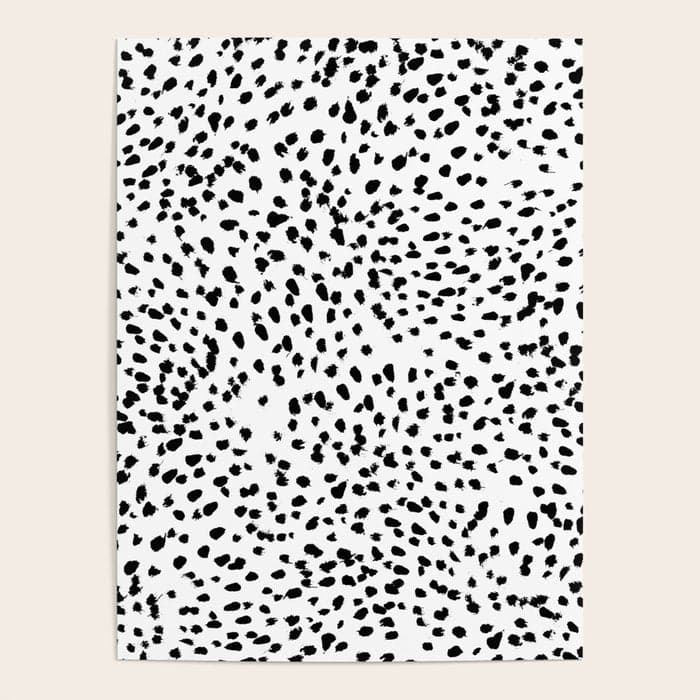 Nadia - Black and White, Animal Print, Dalmatian Spot, Spots, Dots, BW Poster