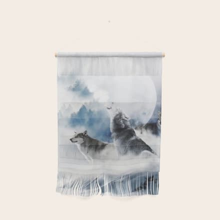 Winter Wolves, Wildlife Wolf Wild Dogs, Snow Full Moon Animals Photography Love Digital Art Wall Hanging