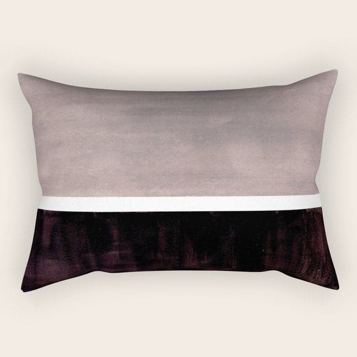 Mid Century Modern Minimalist Art Colorblock Rothko Inspired Squares Grey and Black Simple Abstract Rectangular Pillow