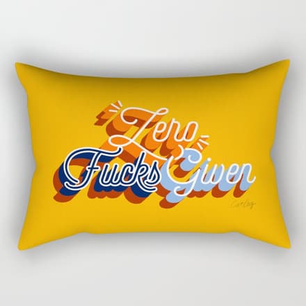 Zero F*Cks Given - Yellow & Blue Palette Rectangular Pillow