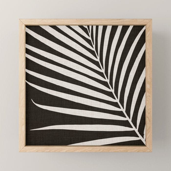 Black and White Palm Frond Mini Art Print