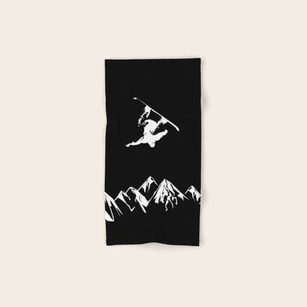 Rocky Mountain Snowboarder Catching Air Bath Towel