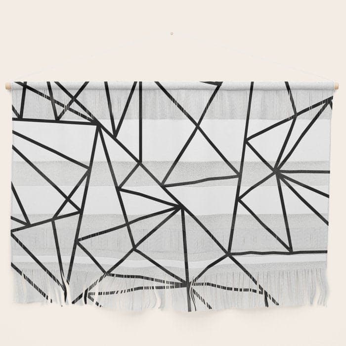 Black white modern abstract geometrical pattern Wall Hanging