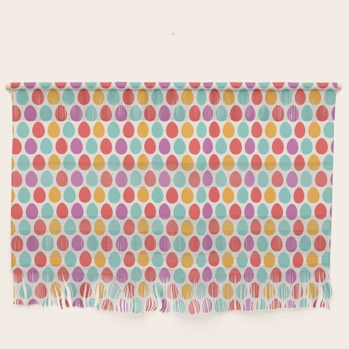 Modern colorful artistic teal pink orange easter eggs pattern Wall Hanging