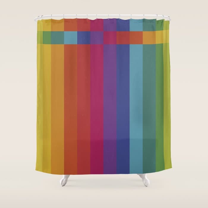 The Color Wheel / Rainbow Stripes Shower Curtain