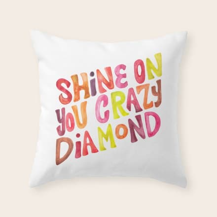 Shine On You Crazy Diamond - Rainbow Palette Throw Pillow