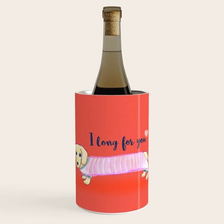 Valentine'S Day Dachshund Dog Wine Chiller