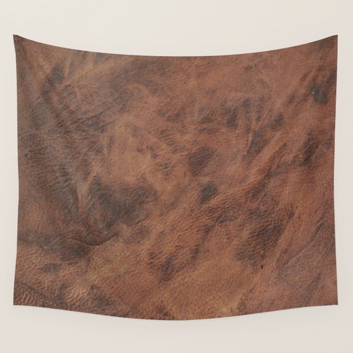 Old Tan Faux Leather Texture Wall Tapestry