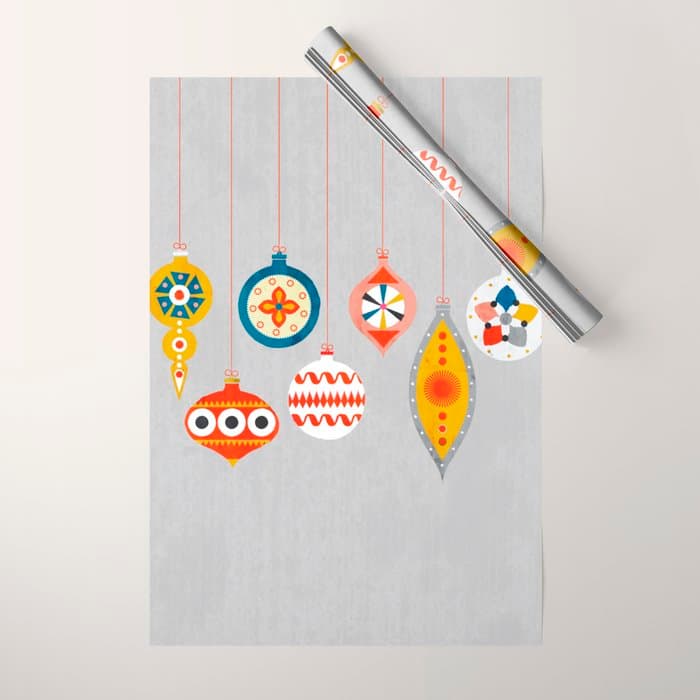 Christmas retro baubles no3 Wrapping Paper