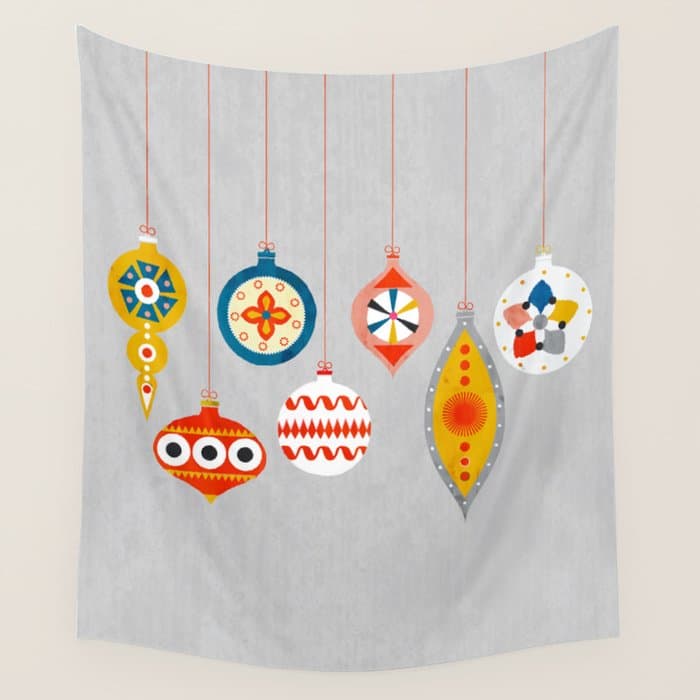Christmas retro baubles no3 Wall Tapestry