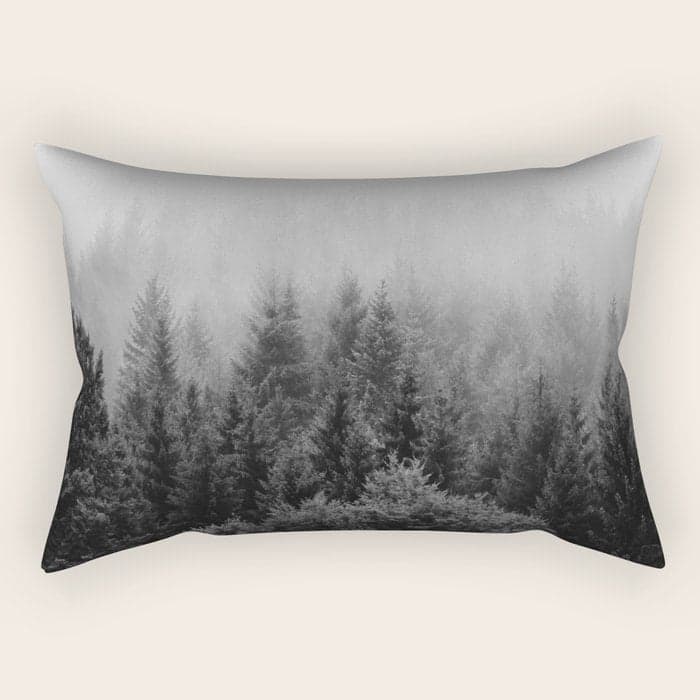 Forest, Black and White Rectangular Pillow