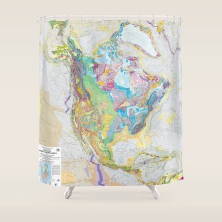 Usgs Geological Map Of North America Shower Curtain
