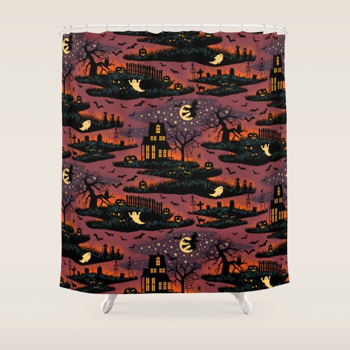 Halloween Night - Bonfire Glow Shower Curtain