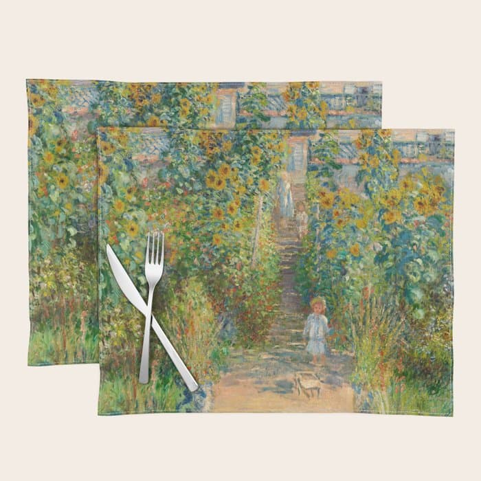 Claude Monet, The Artist's Garden at Vétheuil, 1880 Placemat