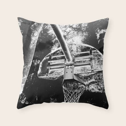 Black And White Basketball Art Throw Pillow