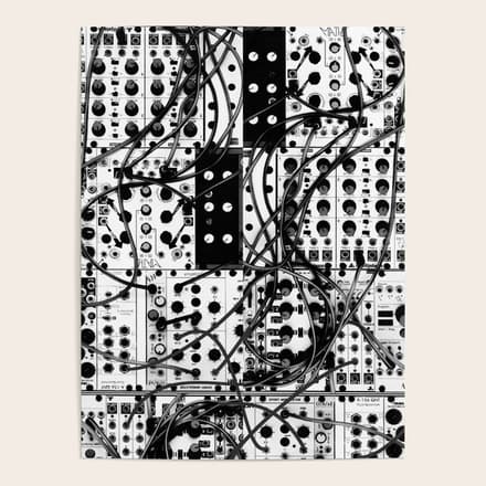 Analog Synthesizer System - Modular Black And White Poster