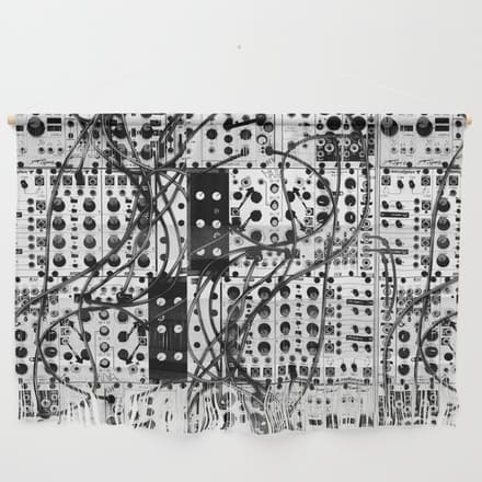Analog Synthesizer System - Modular Black And White Wall Hanging