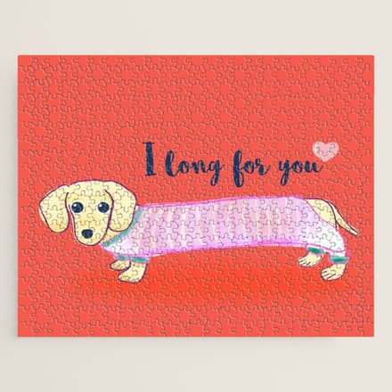 Valentine'S Day Dachshund Dog Jigsaw Puzzle