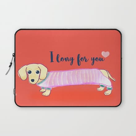 Valentine'S Day Dachshund Dog Laptop Sleeve