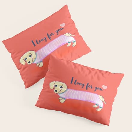 Valentine'S Day Dachshund Dog Pillow Sham