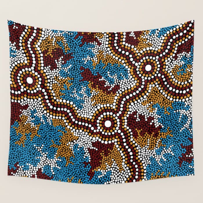 Authentic Aboriginal Art - Wetland Dreaming Wall Tapestry