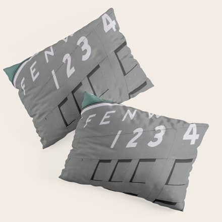 Fenwall -- Boston Fenway Park Wall, Green Monster, Red Sox Pillow Sham