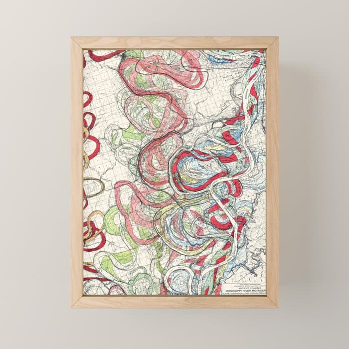 Vintage Map of the Mississippi River Mini Art Print