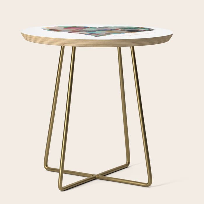 Love - Sea Glass Heart A Unique Birthday & Fatherâs Day Gift Side Table
