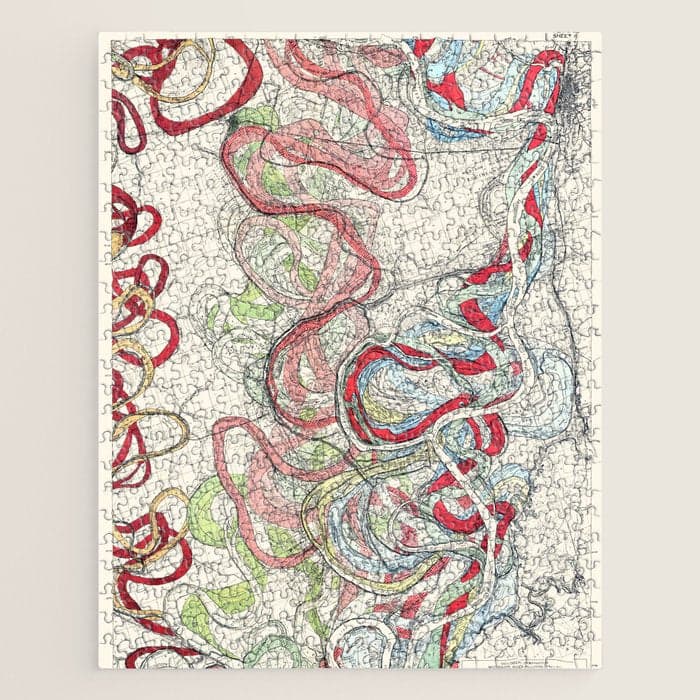 Vintage Map of the Mississippi River Jigsaw Puzzle