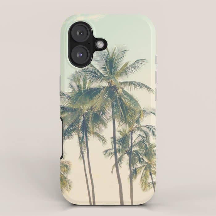 Tropical Skies - Palm Trees, Beach Photography iPhone Case