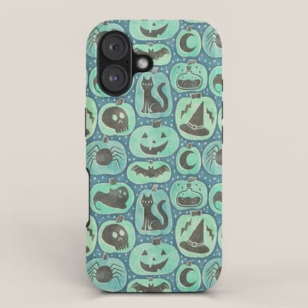 Halloween Pumpkins - Ghoulish Green  Iphone Case