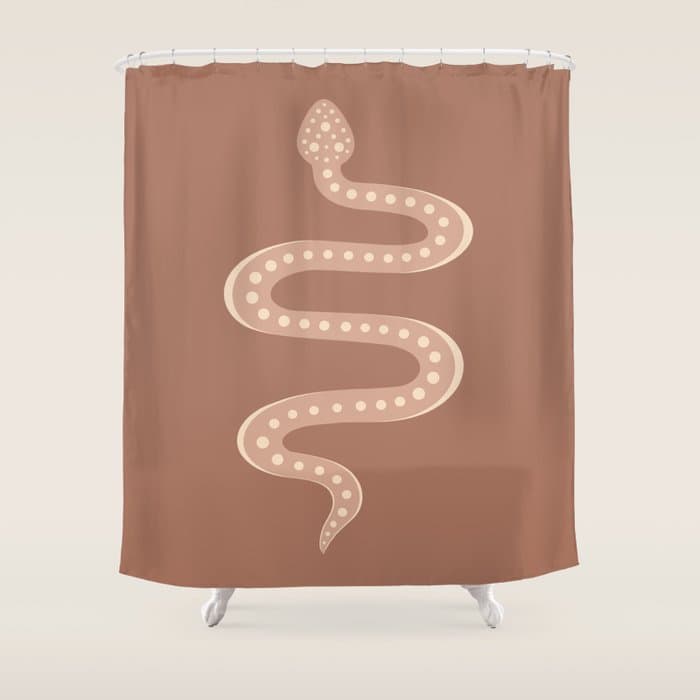 Minimal Snake - Neutral Rose Shower Curtain