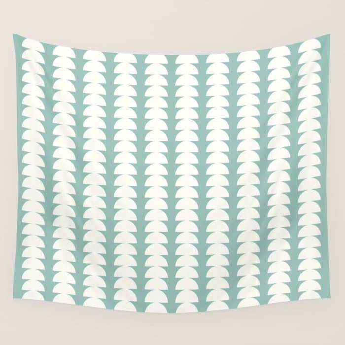 Maude Pattern - Teal Green Wall Tapestry