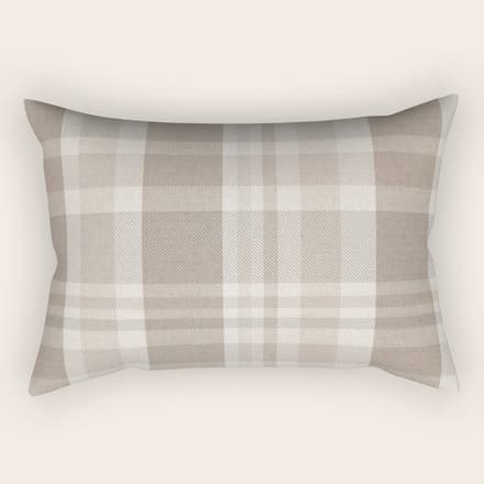 Checkered, Plaid Prints, Warm Brown Rectangular Pillow