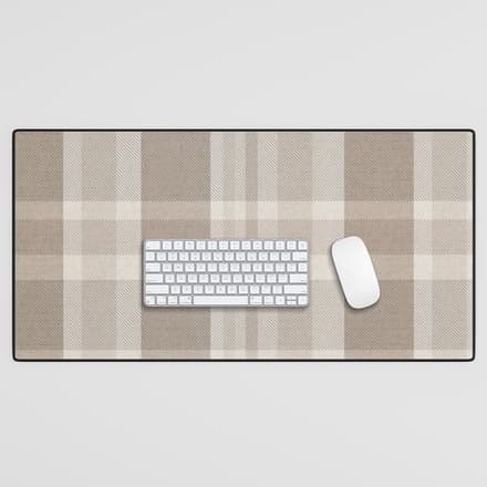 Checkered, Plaid Prints, Warm Brown Desk Mat