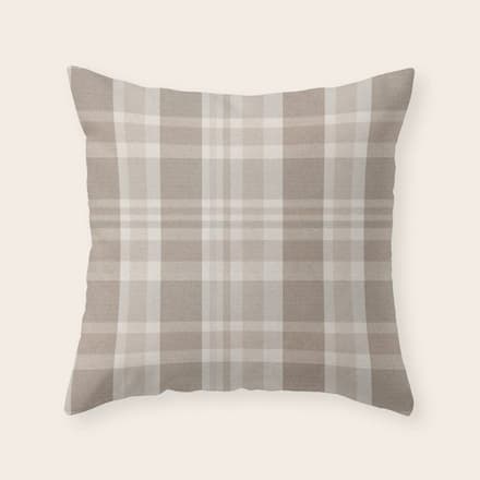 Checkered, Plaid Prints, Warm Brown Throw Pillow