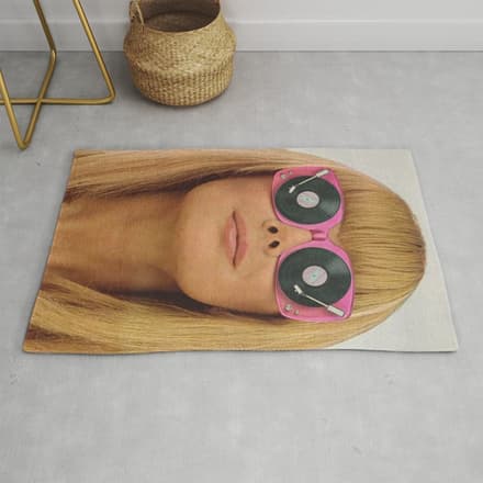 Pink Vinyl Sun Glasses - Vinyl Shades  Rug