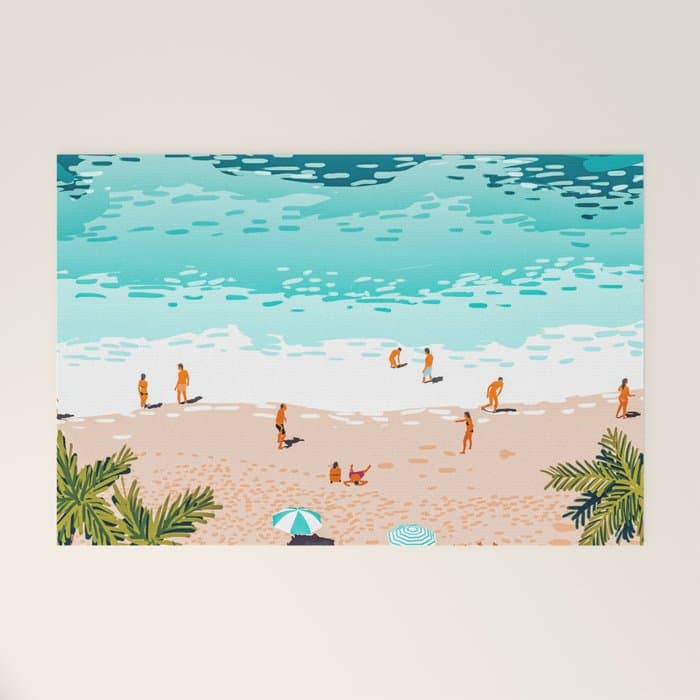 Dream in Colors Borrowed From The Sea | Ocean Tropical Beachy Summer | Swim Surf Travel Vacation Welcome Mat