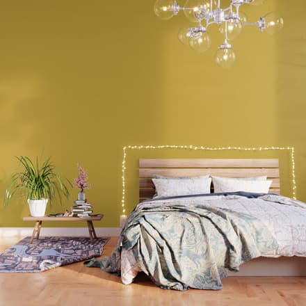 Light Mustard Yellow Solid Colour Wallpaper