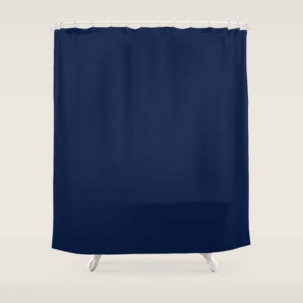 Nautical Navy Blue Solid Color Shower Curtain