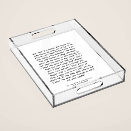 It'S Never Too Late Benjamin Button Acrylic Tray