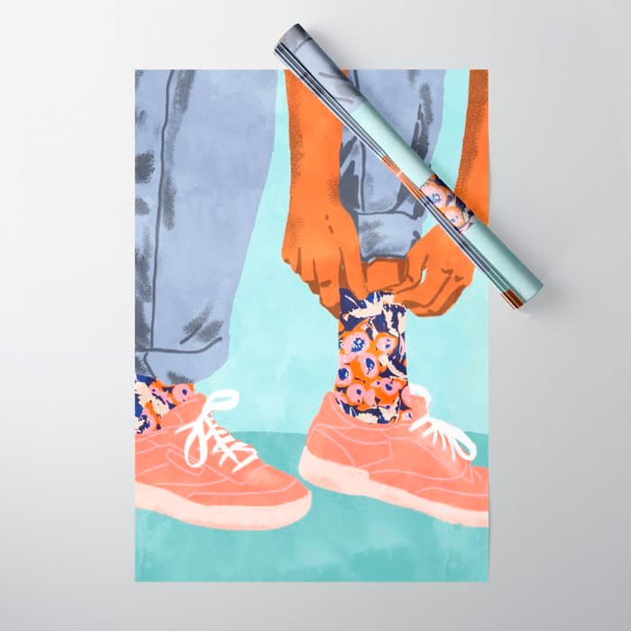 Pull Up Those Pretty Socks! | Optimism Hustle Positivity | Good Vibes Luck Pop Art Wrapping Paper