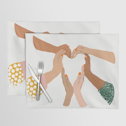 Indiscrimination | Anti-Racism Painting | Unity Illustration | Women Empowerment Growth Mindset Placemat