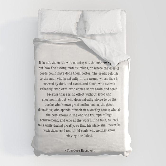 Man In The Arena Theodore Roosevelt Duvet Cover