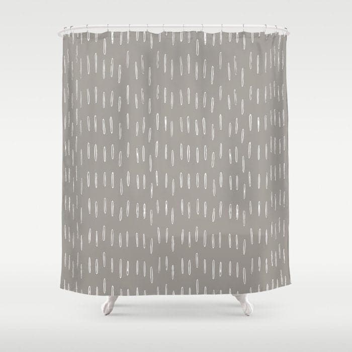 Raindrops, Gray, Minimalism, Abstract Art Shower Curtain